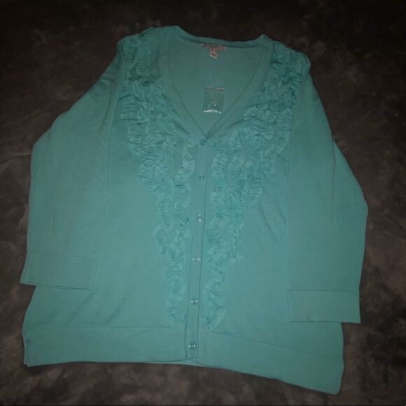 Isaac Mizrahi embellished 3/4 sleeve sweater - Picture 5 of 13